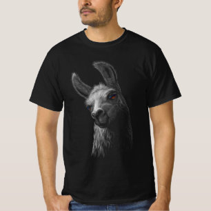 T-shirt Portrait Head Cute Llama avec un Arrière - plan no