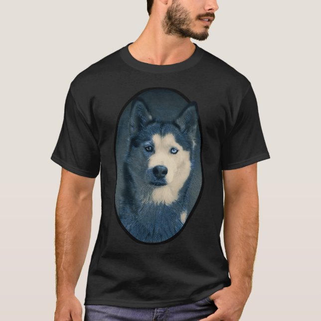 T-shirt Portrait Husky (Devant)