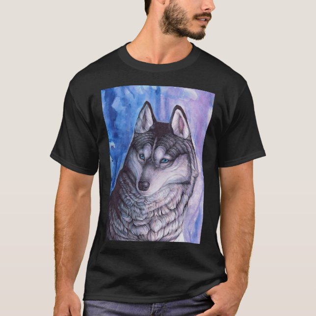 T-shirt Portrait Husky (Devant)