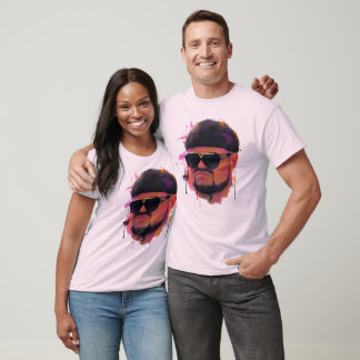 T-Shirt Portrait Lunettes Rétro