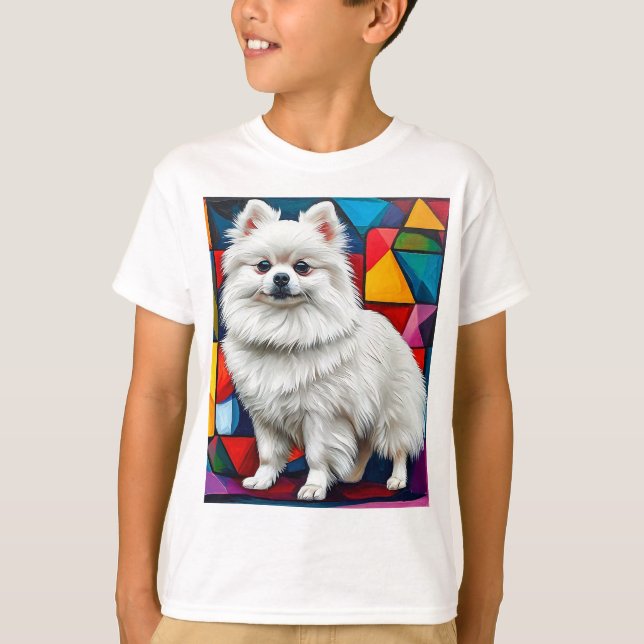 T-shirt Portrait mignon de chien Spitz japonais (Devant)