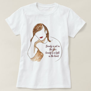 T-shirt Portrait Minimaliste Élégant avec Citation