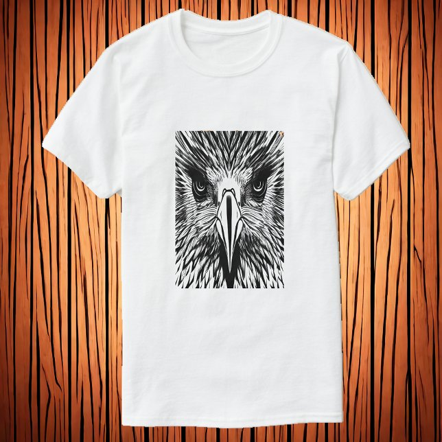 T-shirt Portrait noir et blanc d'un aigle | Art AI (Créateur téléchargé)