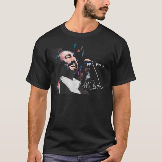 T-shirt Portrait Original De Luciano Pavarotti Essentiel  (Devant)
