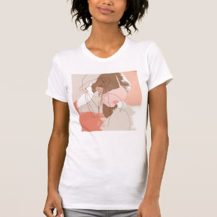 T-shirt Portrait peint de femelle de découpe
