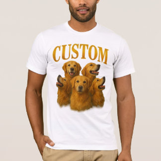 T-shirt Portrait personnalisé de Golden Retriever – Amour 