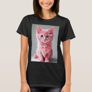T-shirt Portrait photo de chat rose