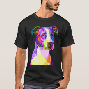 T-shirt Portrait Pop Art de Terrier Pitbull Américain