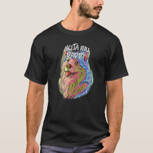 T-shirt Portrait Pop coloré Akita Inu Chien Papa D Père