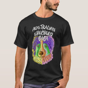 T-shirt Portrait Pop coloré Australian Shepherd Chien Papa