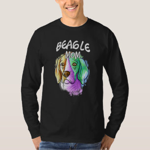 T-shirt Portrait Pop coloré Beagle Chien Fête de la mère m