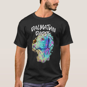 T-shirt Portrait Pop coloré Chien Dalmatien Papa Père D
