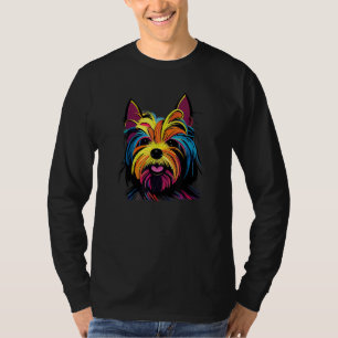 T-shirt Portrait Pop Coloré de Yorkshire Terrier Chien Yor