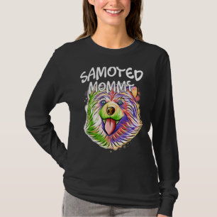 T-shirt Portrait Pop coloré Samoyed Chien Maman Maman Mama