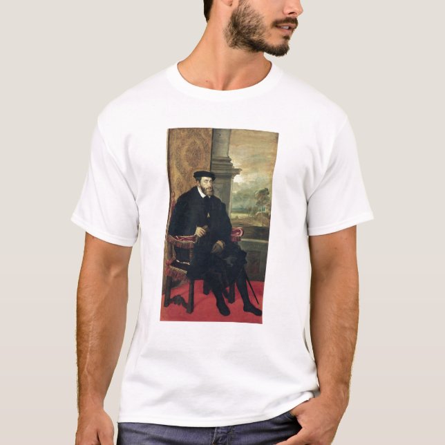 T-shirt Portrait posé d'empereur Charles V 1548 (Devant)
