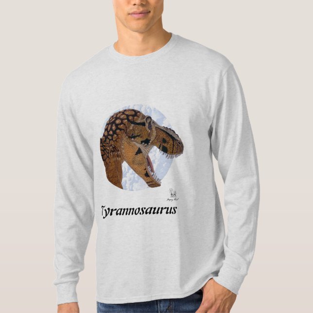 T-shirt Portrait raglan Greg Paul de Tyrannosaurus de (Devant)