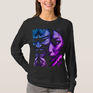T-shirt Portrait réaliste d'une femme japonaise masquée av