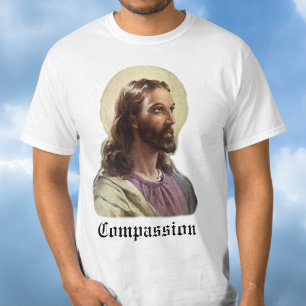 T-shirt Portrait religieux vintage de Jésus-Christ avec ha