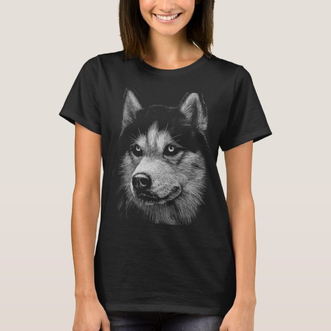 T-shirt Portrait sibérien Husky 5 (Devant)
