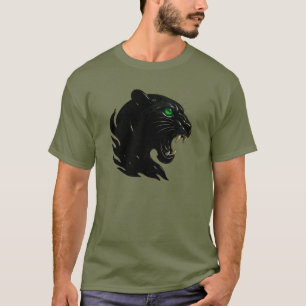 T-shirt Portrait stylisé de panthère noire dans un pro fél
