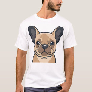 T-shirt Portrait vectoriel d'un mignon Bouledogue Français