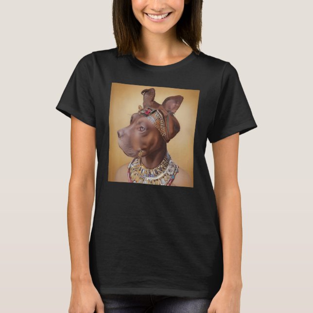 T-shirt portrait visage d'un chien ancien sous le nom de C (Devant)