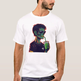 T-shirt Portrait Zombie Retro-Pop Avec Lunettes De Soleil