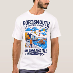 T-shirt Portsmouth Nouvelle-Angleterre Automne Port Histor