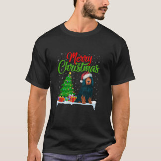 T-shirt Portugais de l'eau chien de Noël lumières des arbr