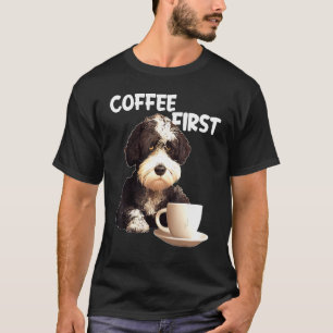 T-shirt Portugais Water Dog Morning Coffee Dit :