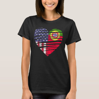 T-shirt Portugal American Grosse Coeur USA Patriot Heritag