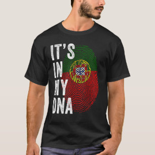 T-shirt Portugal C'est dans mon ADN mignon Fingerprin port