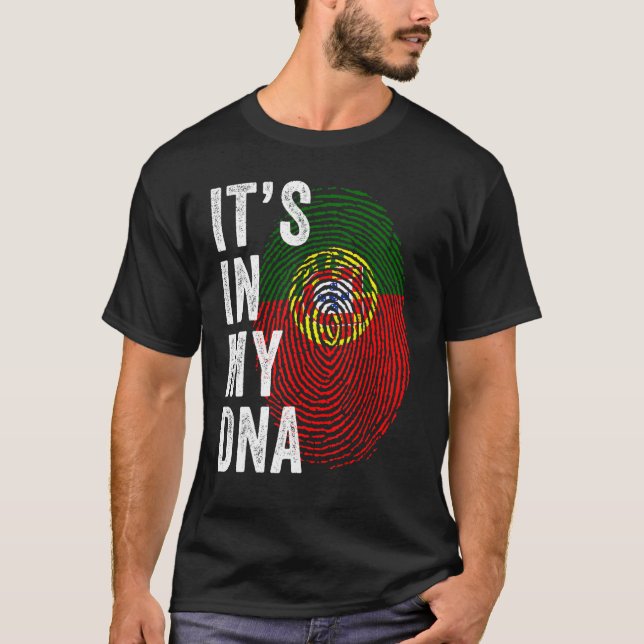 T-shirt Portugal C'est dans mon ADN mignon Fingerprin port (Devant)