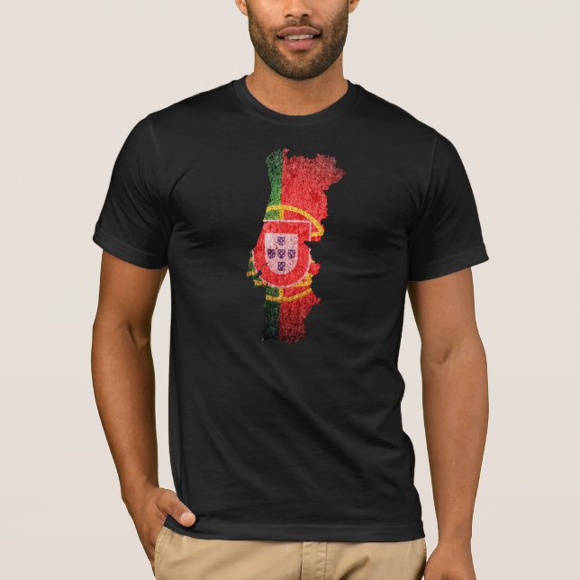 T-shirt Portugal Drapeau et carte (Devant)