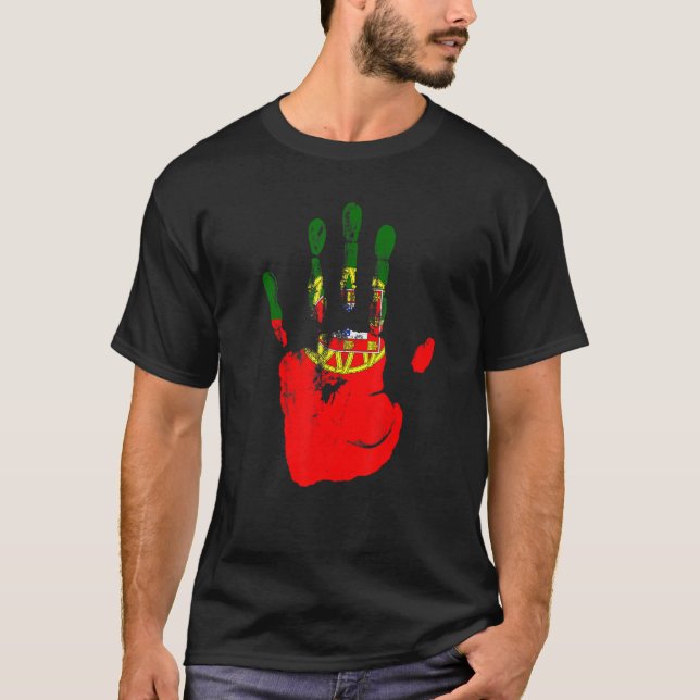 T-shirt Portugal Drapeau Hommes Femmes Enfants (Devant)