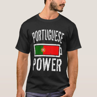 T-shirt Portugal Drapeau Portugais Batterie d'alimentation