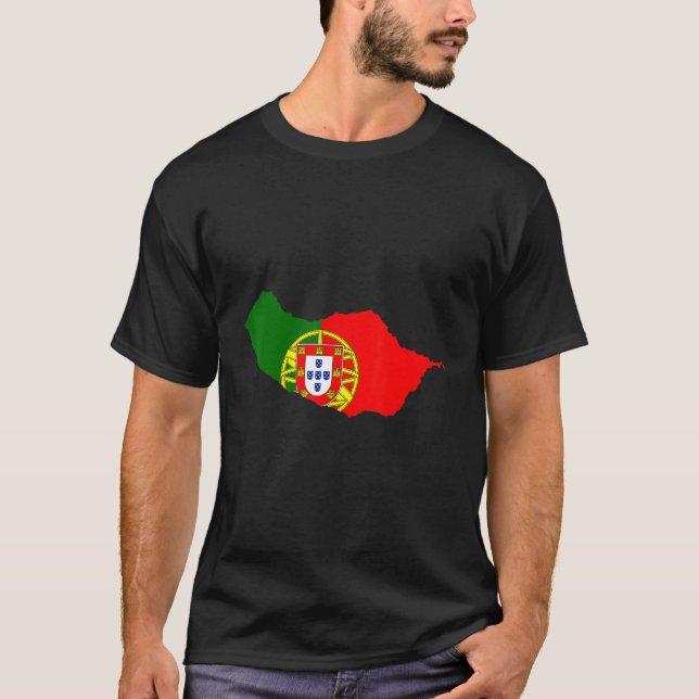 T-shirt Portugal Flag im Madeira outline Madeira (Devant)
