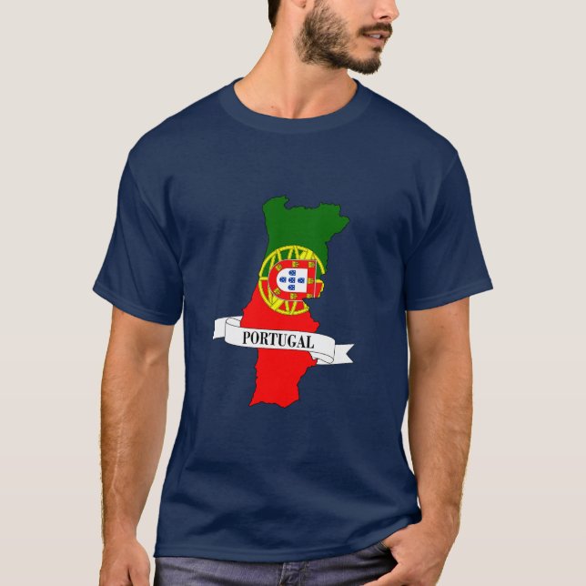 T-shirt  Portugal flag map (Devant)