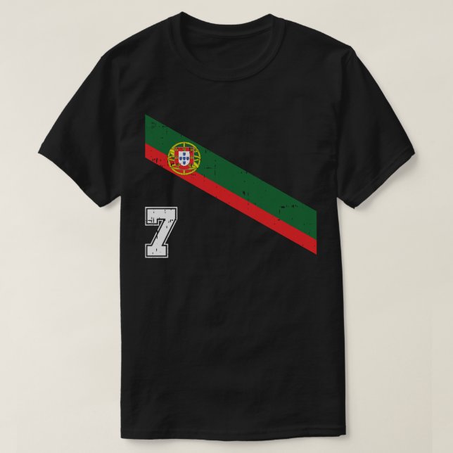 T-shirt Portugal Football Numéro 7 Portugais Football Spor (Design devant)