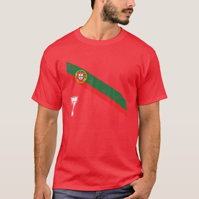 T-shirt Portugal Football Numéro 7 Portugais Football Spor (Devant)
