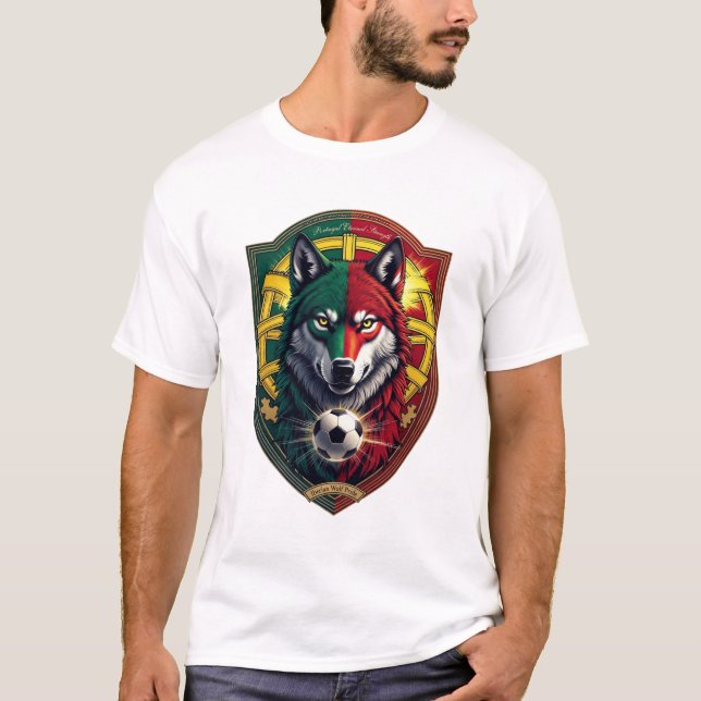 T-shirt Portugal Iberian Wolf Glory Tee, National  Gift (Devant)