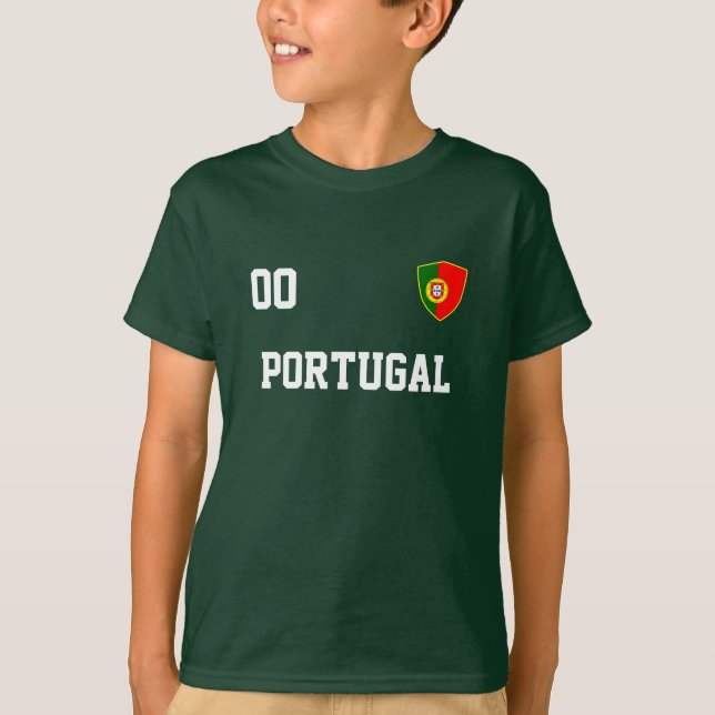 T-shirt Portugal Nom et numéro personnalisés Football Kids (Devant)