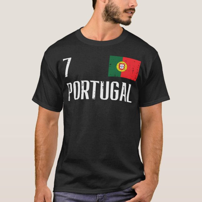 T-shirt Portugal Numéro 7 Portugais Soccer Hommes Femmes G (Devant)