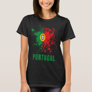 T-shirt Portugal Retro Vintage Aquarelles Sport Portugues