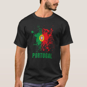 T-shirt Portugal Retro Vintage Aquarelles Sport Portugues