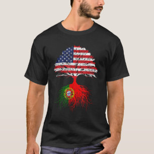 T-shirt Portugal Roots American Gros Portugal Drapeau Cade