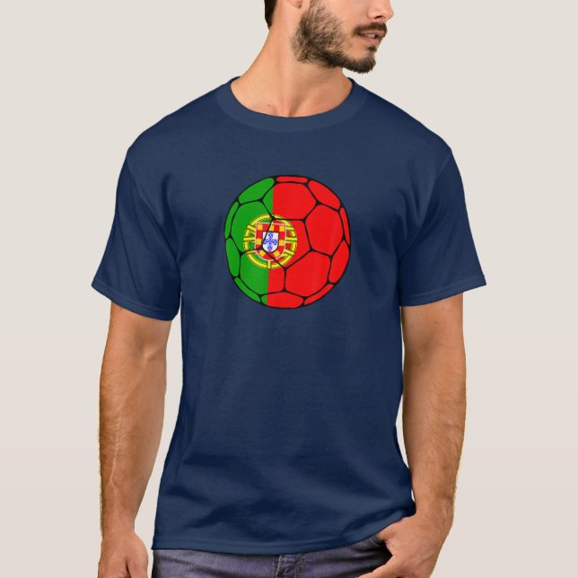 T-shirt Portugal Soccer Team Supporter Portugal Drapeau Ho (Devant)