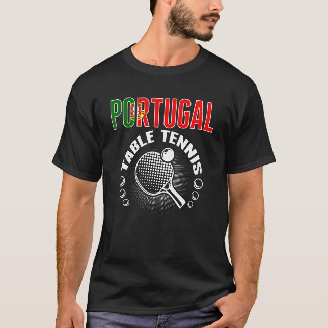 T-shirt Portugal Table Tennis     Support Portuguese Ping  (Devant)