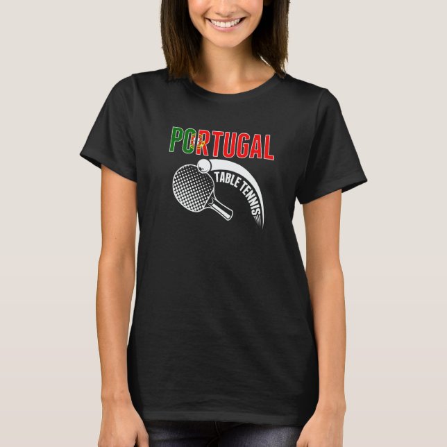 T-shirt Portugal Table Tennis   Support Portuguese Ping Po (Devant)
