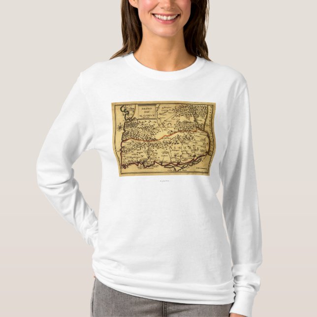 T-shirt PortugalPanoramic MapPortugal (Devant)